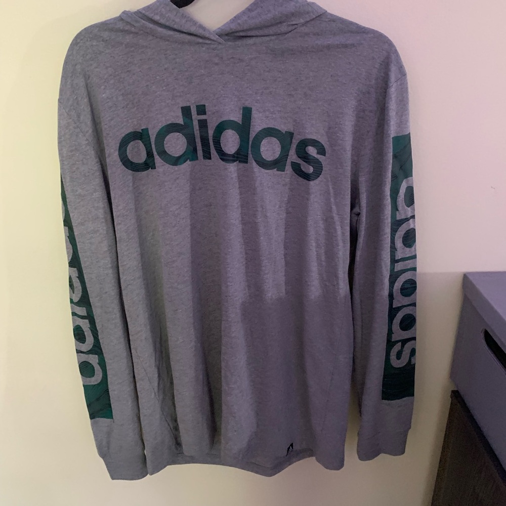 Gray and green pullover shirt from adidas.